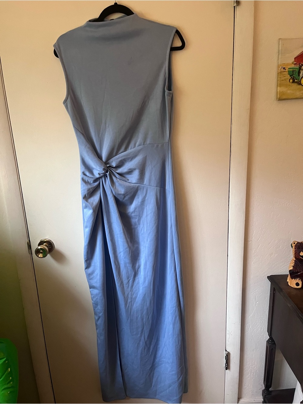 Fashion Nova NWT Women’s Vivi Twist Light Blue Sleeveless Maxi Dress Size XL